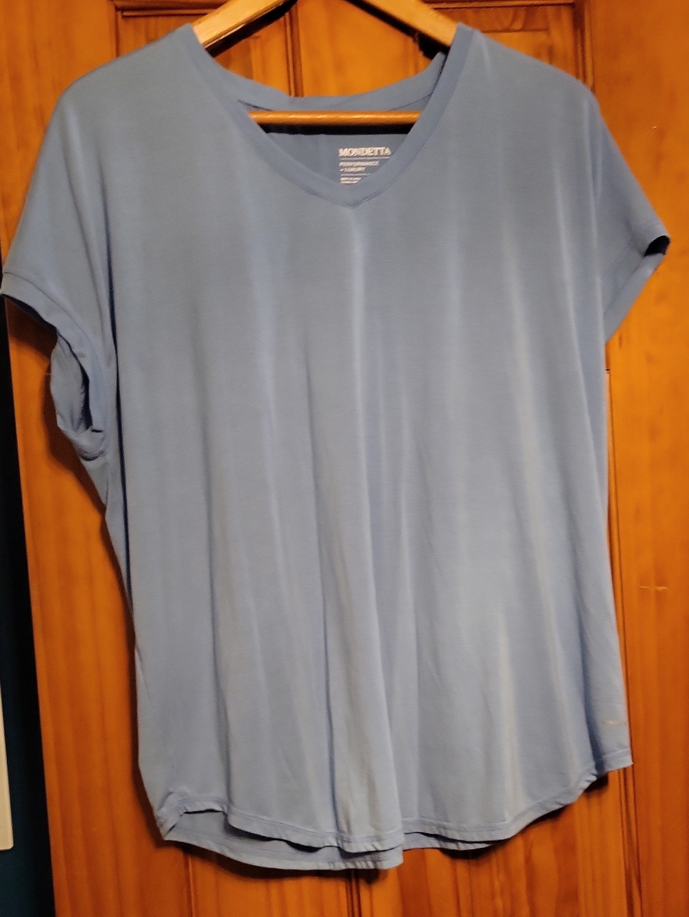 Mondetta Light Blue V-Neck Short Sleeve Jersey Tee